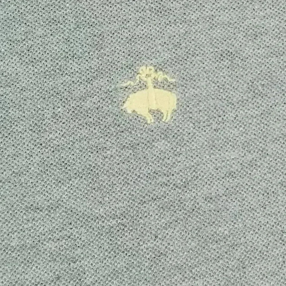 Brooks Brothers Sport Small Men's Gray Yellow Embroidered Logo Short Sleeve Polo - Picture 4 of 7